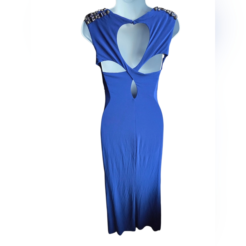 Laundry by Shelli Segal Blue Bodycon Maxi Dress Size 2 - Picture 4 of 5